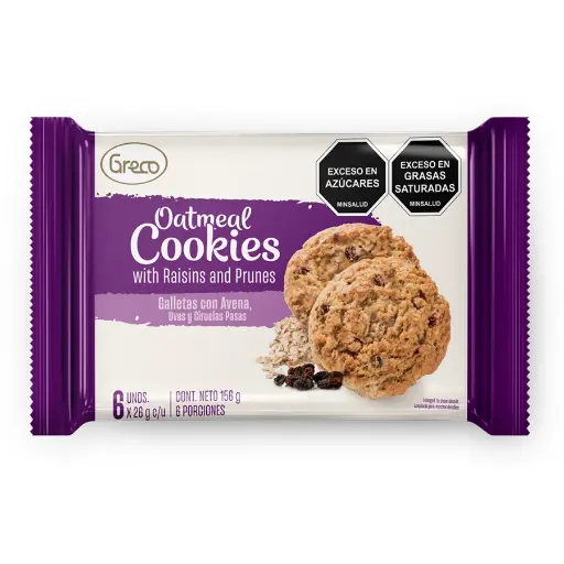 [GAUC] Galleta Oatmeal Cookies Avena, Uvas y Ciruelas Pasas